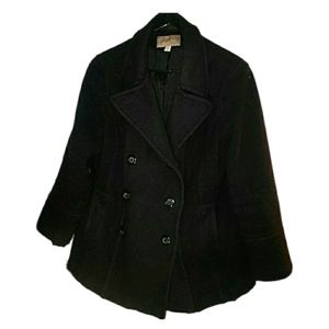 Croft & Barrow Black Wool Pea Coat